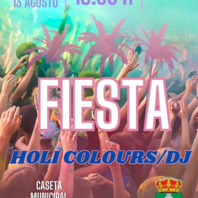 Flyer Fiesta Verano Divertido Rosa Azul