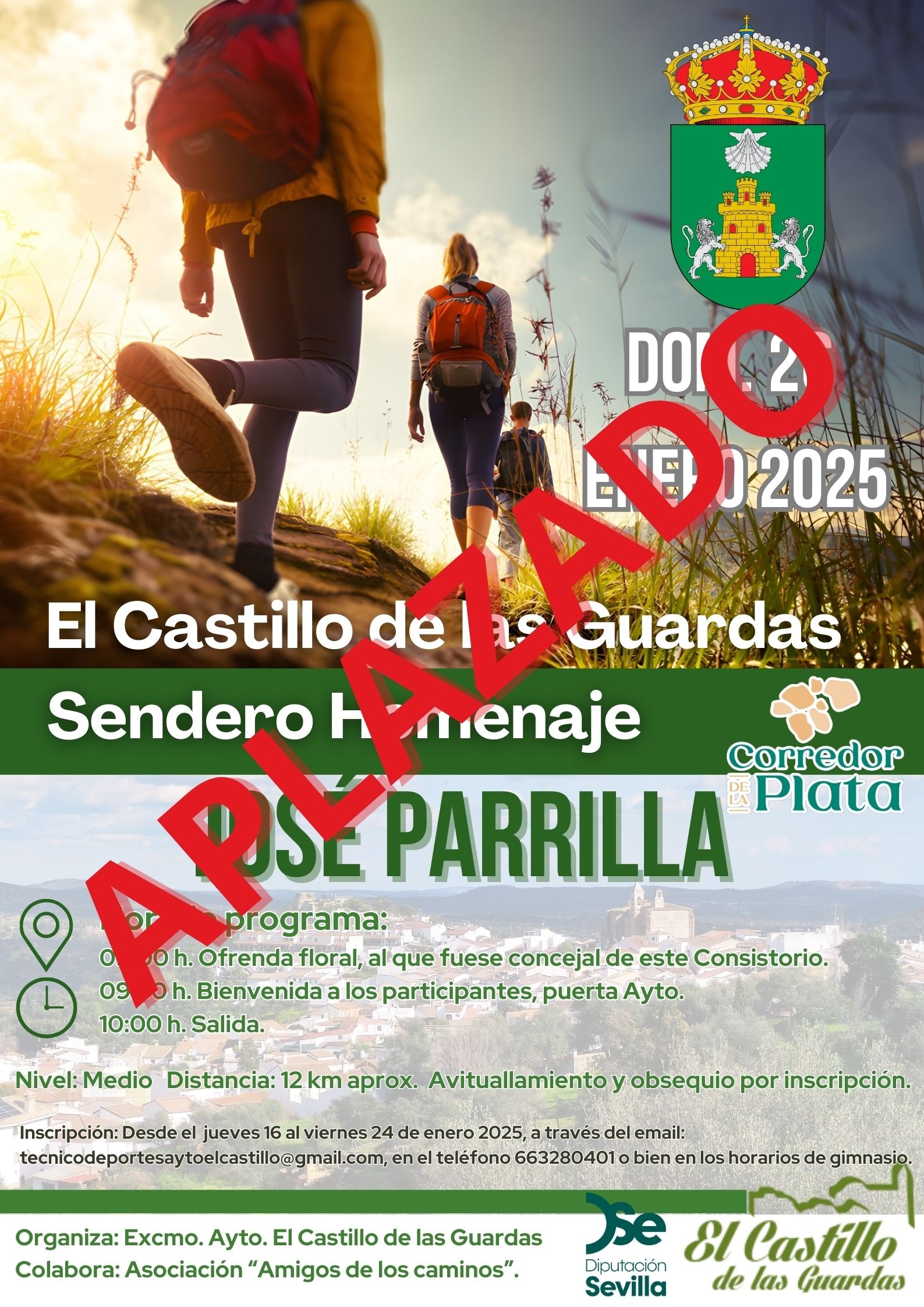 Póster Agencia de viajes Senderismo Sencillo Blanco y Verde(5)