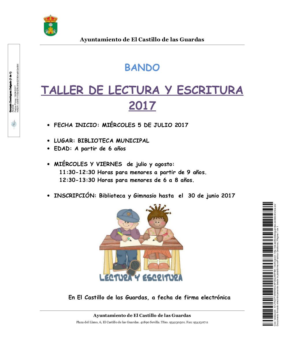 TALLER DE LECTURA Y ESCRITURA 2017